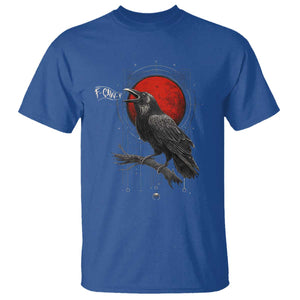 Horror Raven T Shirt F Caw F Gothic Blood Moon Halloween TS12 Royal Blue Print Your Wear