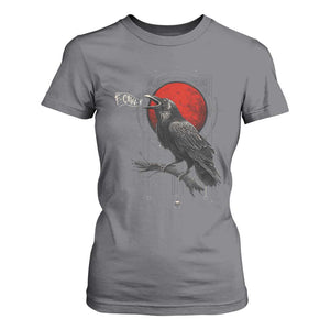 Horror Raven T Shirt For Women F Caw F Gothic Blood Moon Halloween TS12 Charcoal Print Your Wear
