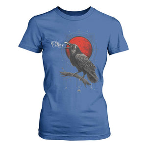 Horror Raven T Shirt For Women F Caw F Gothic Blood Moon Halloween TS12 Royal Blue Print Your Wear