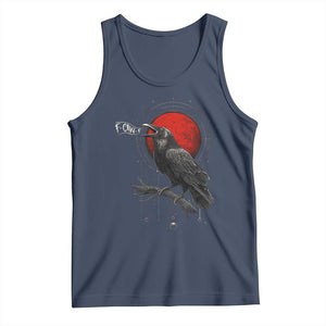 Horror Raven Tank Top F Caw F Gothic Blood Moon Halloween TS12 Navy Print Your Wear