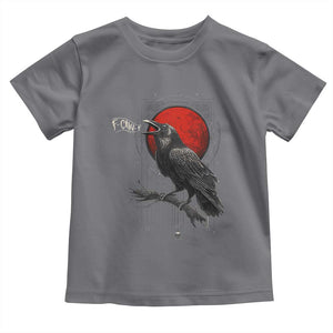 Horror Raven Toddler T Shirt F Caw F Gothic Blood Moon Halloween TS12 Charcoal Print Your Wear
