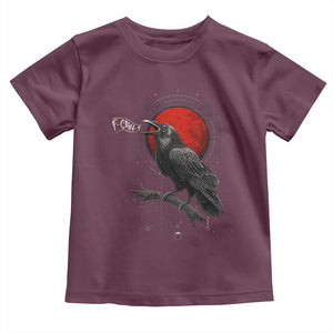 Horror Raven Toddler T Shirt F Caw F Gothic Blood Moon Halloween TS12 Maroon Print Your Wear