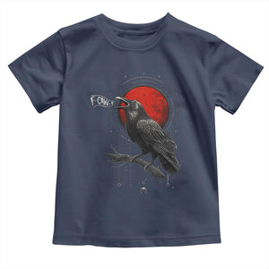 Horror Raven Toddler T Shirt F Caw F Gothic Blood Moon Halloween TS12 Navy Print Your Wear