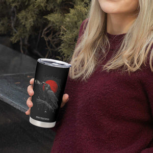 Horror Raven Tumbler Cup F Caw F Gothic Blood Moon Halloween TS12 Print Your Wear