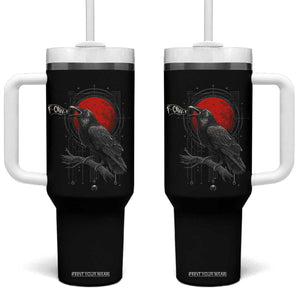 Horror Raven Tumbler With Handle F Caw F Gothic Blood Moon Halloween TS12 One Size: 40 oz Black Print Your Wear