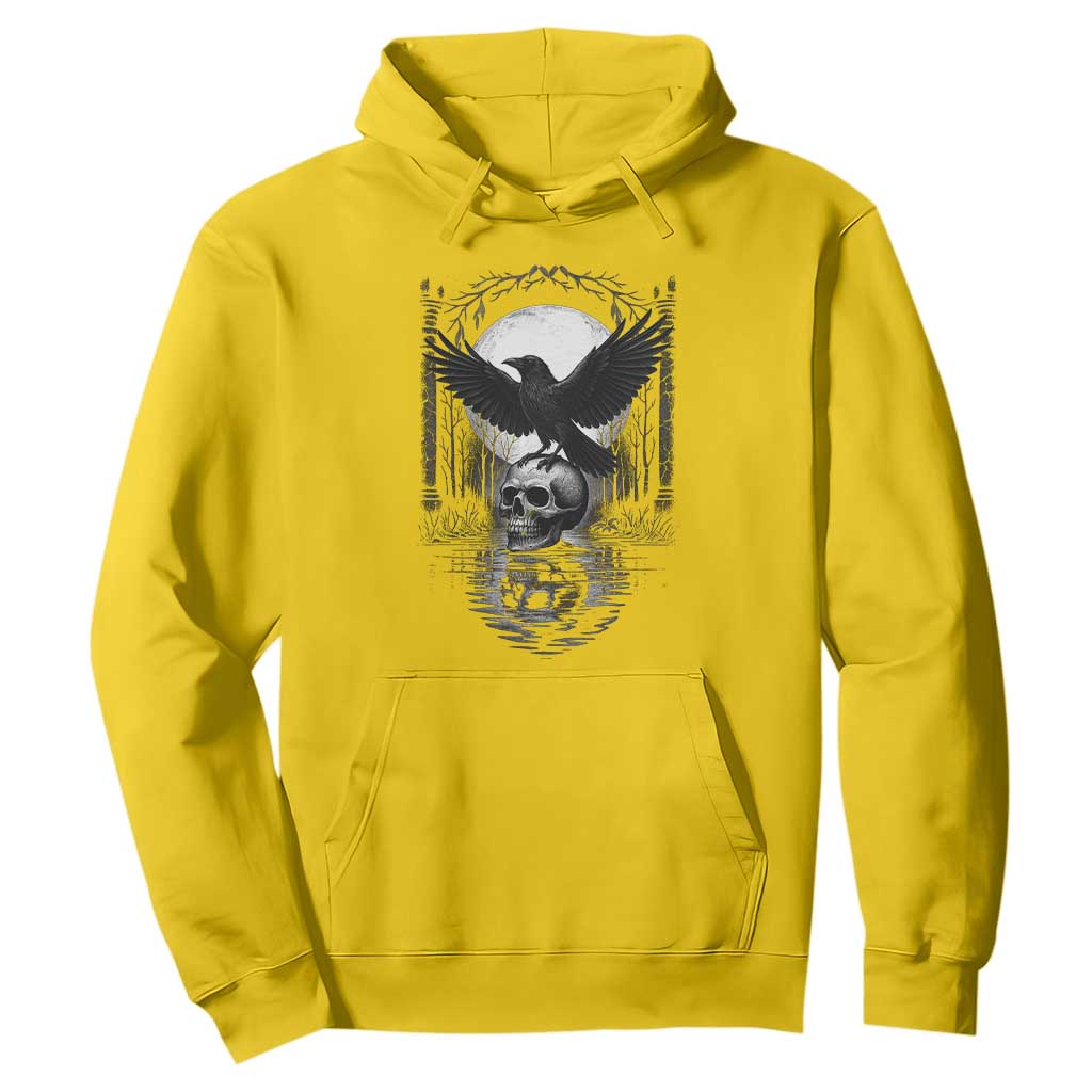 Gothic Raven On Skull With Full Moon Hoodie TS12 Daisy Print Your Wear