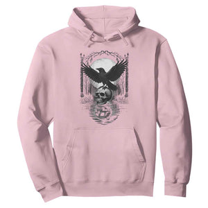 Gothic Raven On Skull With Full Moon Hoodie TS12 Light Pink Print Your Wear