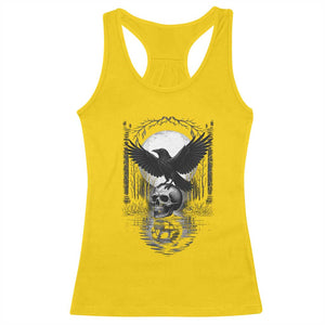 Gothic Raven On Skull With Full Moon Racerback Tank Top TS12 Daisy Print Your Wear