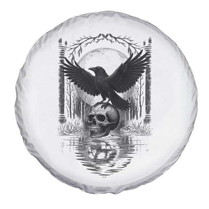 Gothic Raven On Skull With Full Moon Spare Tire Cover TS12 Print Your Wear
