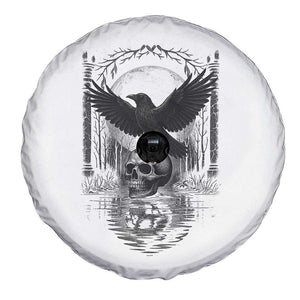 Gothic Raven On Skull With Full Moon Spare Tire Cover TS12 Print Your Wear