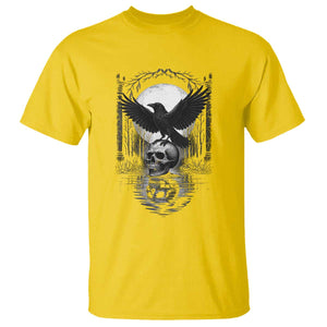 Gothic Raven On Skull With Full Moon T Shirt TS12 Daisy Print Your Wear
