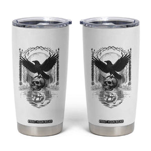 Gothic Raven On Skull With Full Moon Tumbler Cup TS12 White Print Your Wear