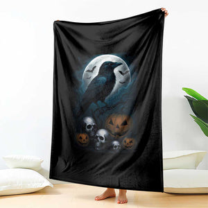 Halloween Gothic Raven Throw Blanket Full Moon Horror Art TS12 Print Your Wear