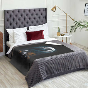 Halloween Gothic Raven Throw Blanket Full Moon Horror Art TS12 Print Your Wear