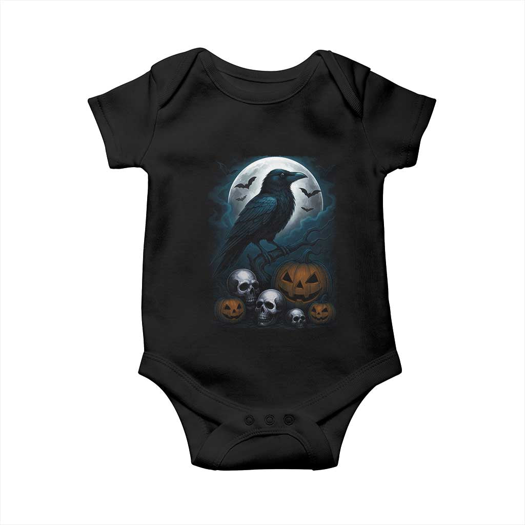 Halloween Gothic Raven Baby Onesie Full Moon Horror Art TS12 Black Print Your Wear