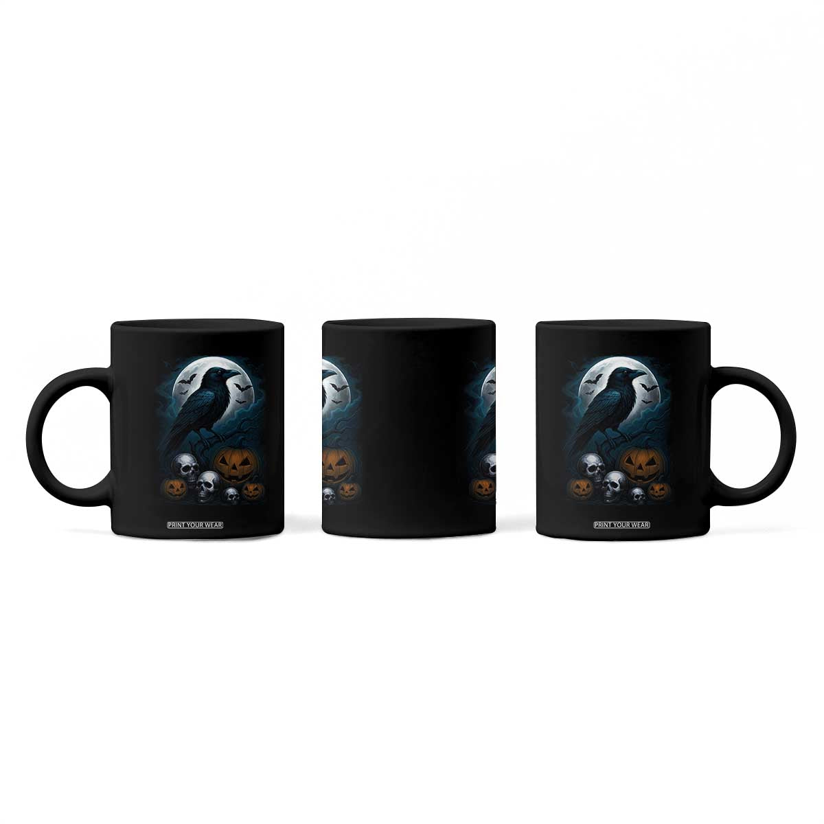 Halloween Gothic Raven Coffee Mug Full Moon Horror Art TS12 Print Your Wear