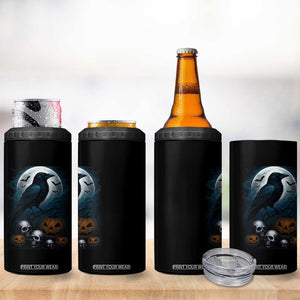 Halloween Gothic Raven 4 in 1 Can Cooler Tumbler Full Moon Horror Art TS12 Print Your Wear