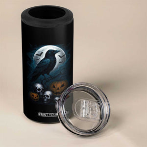 Halloween Gothic Raven 4 in 1 Can Cooler Tumbler Full Moon Horror Art TS12 Print Your Wear