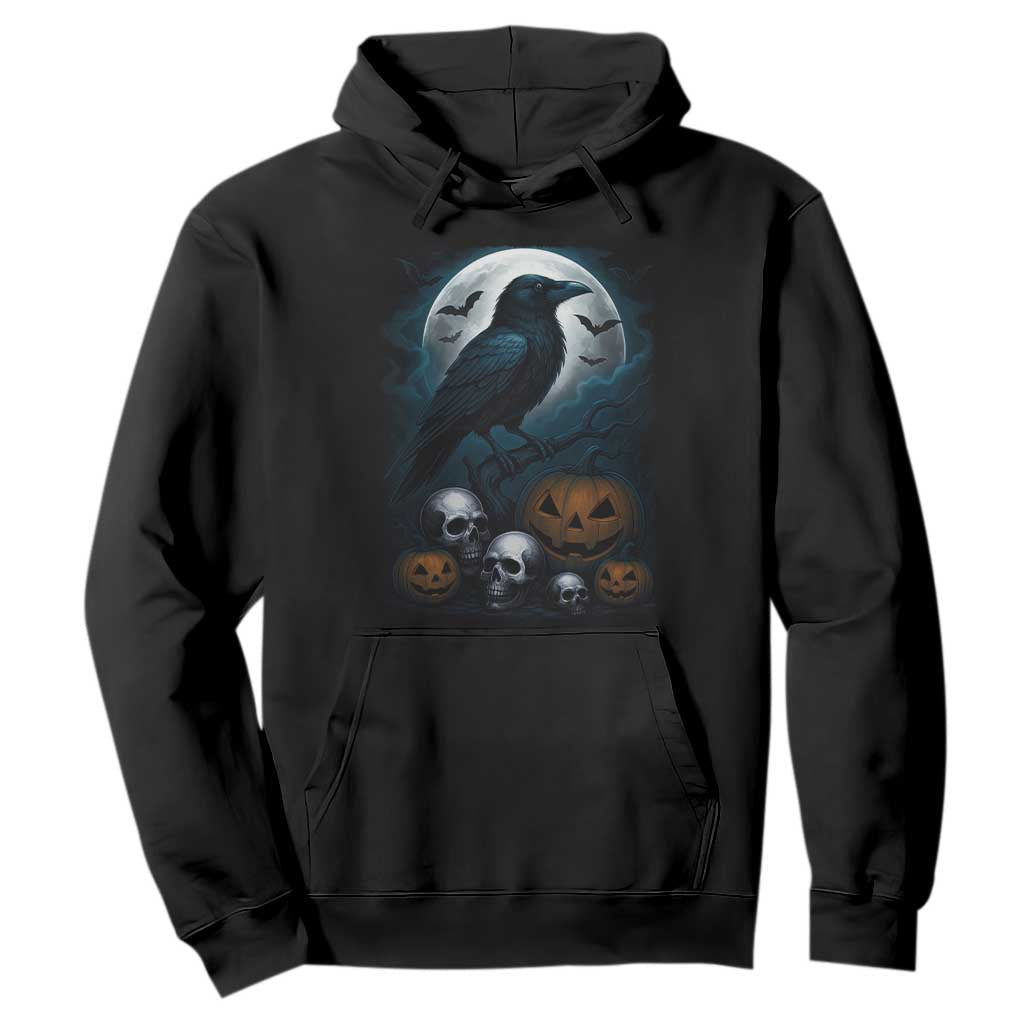 Halloween Gothic Raven Hoodie Full Moon Horror Art TS12 Black Print Your Wear