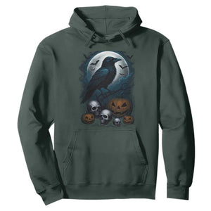 Halloween Gothic Raven Hoodie Full Moon Horror Art TS12 Dark Forest Green Print Your Wear