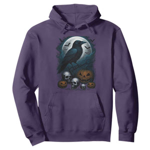Halloween Gothic Raven Hoodie Full Moon Horror Art TS12 Purple Print Your Wear