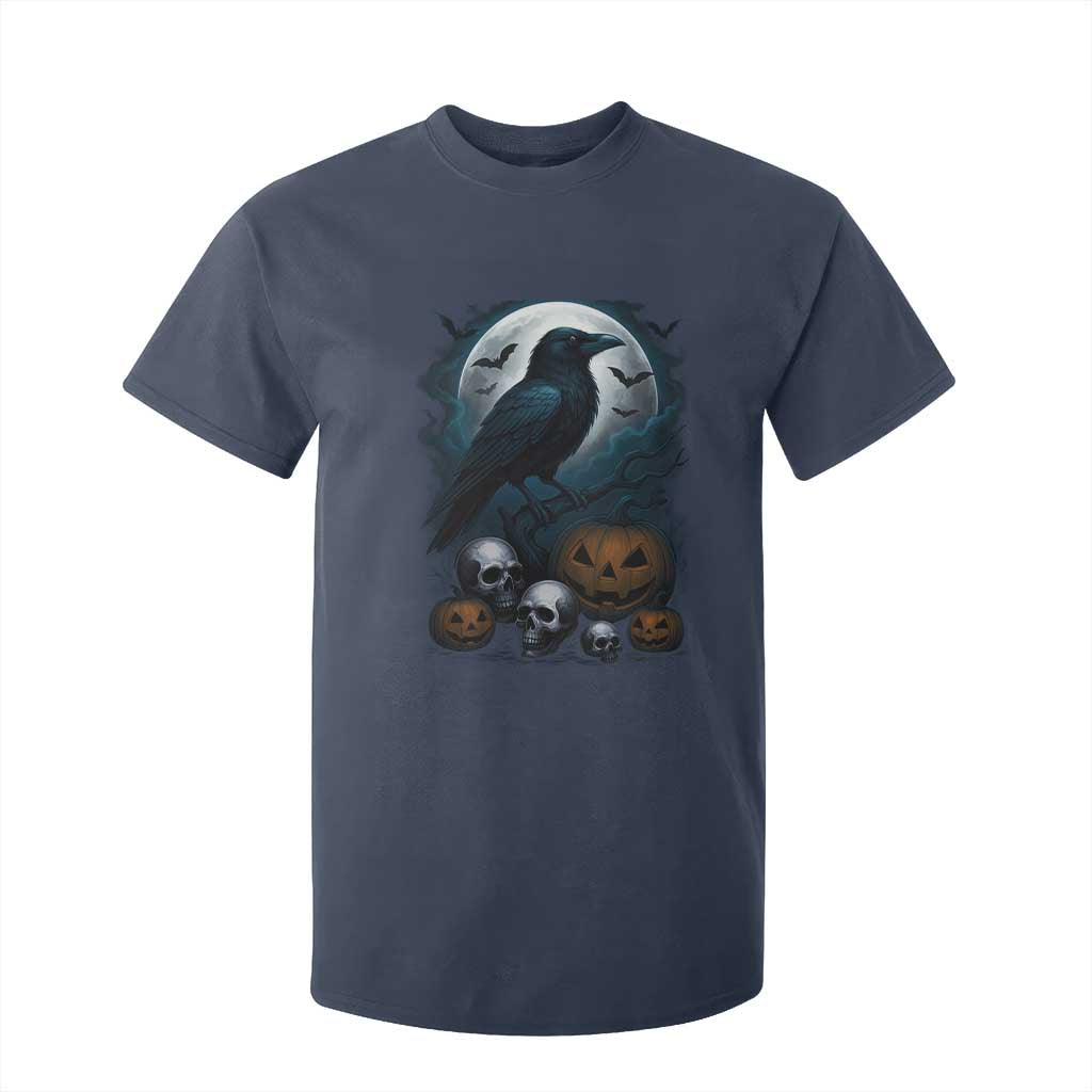 Halloween Gothic Raven T Shirt For Kid Full Moon Horror Art TS12 Navy Print Your Wear