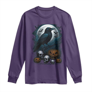 Halloween Gothic Raven Long Sleeve Shirt Full Moon Horror Art TS12 Purple Print Your Wear