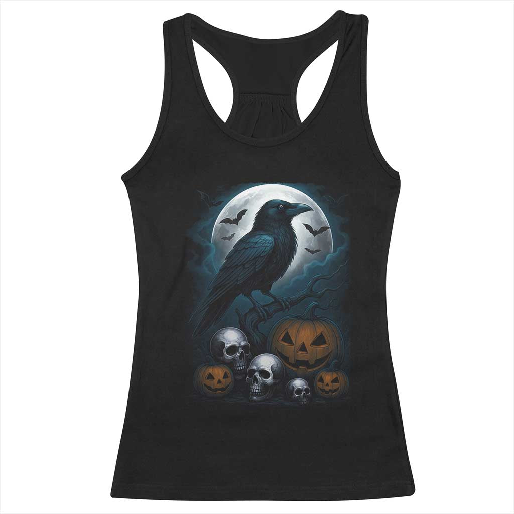 Halloween Gothic Raven Racerback Tank Top Full Moon Horror Art TS12 Black Print Your Wear