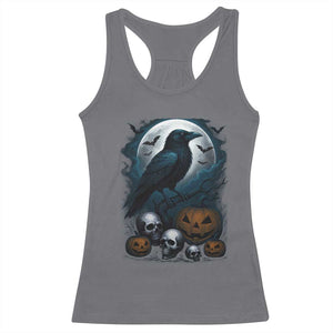 Halloween Gothic Raven Racerback Tank Top Full Moon Horror Art TS12 Charcoal Print Your Wear