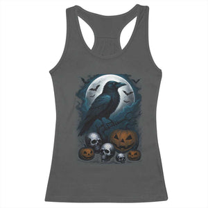 Halloween Gothic Raven Racerback Tank Top Full Moon Horror Art TS12 Dark Heather Print Your Wear