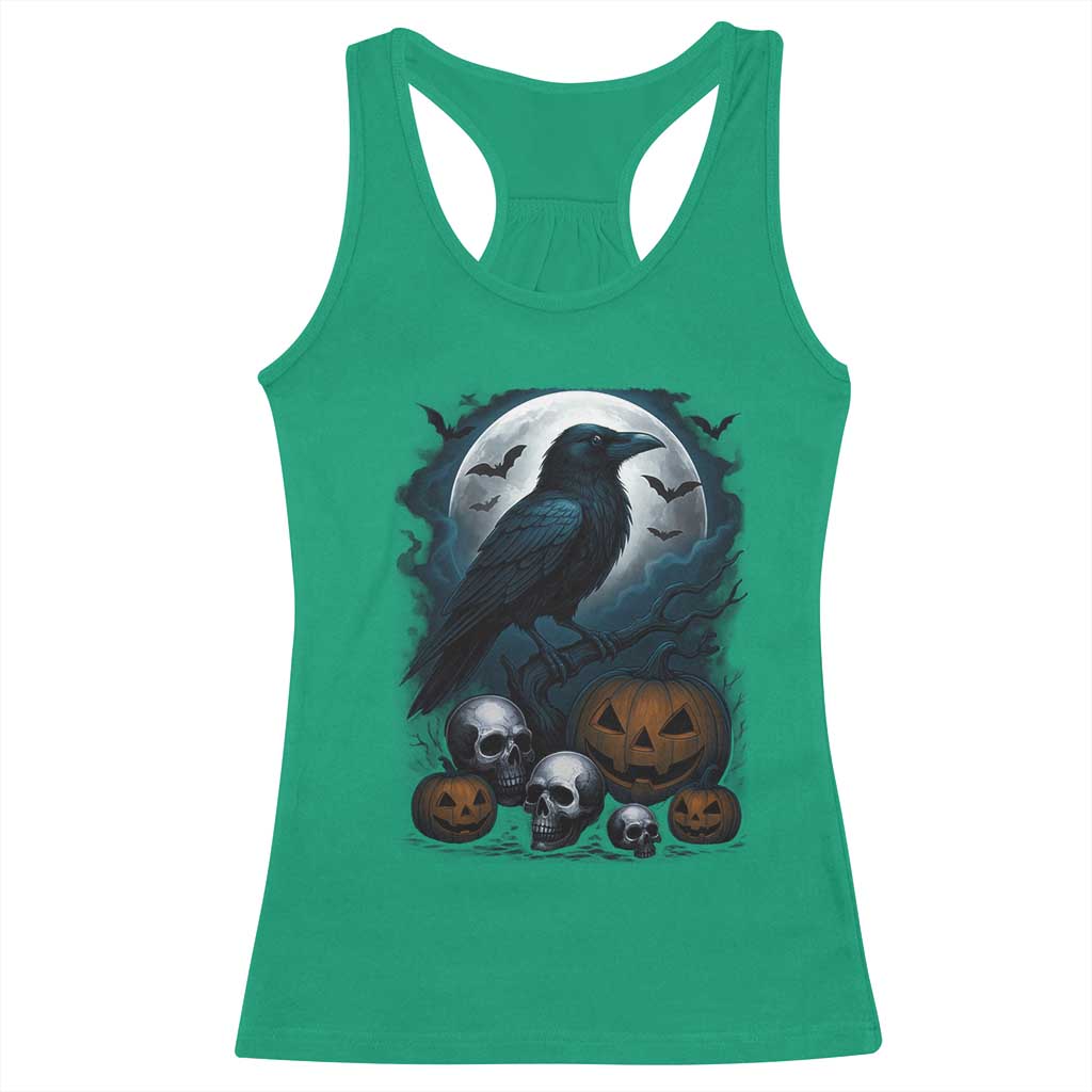 Halloween Gothic Raven Racerback Tank Top Full Moon Horror Art TS12 Irish Green Print Your Wear