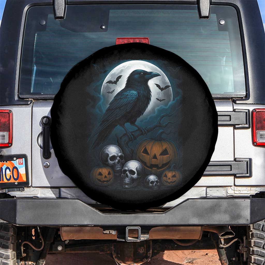 Halloween Gothic Raven Spare Tire Cover Full Moon Horror Art TS12 No hole Black Print Your Wear
