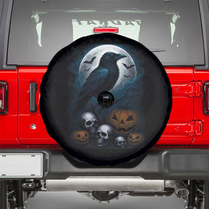 Halloween Gothic Raven Spare Tire Cover Full Moon Horror Art TS12 Black Print Your Wear