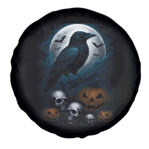 Halloween Gothic Raven Spare Tire Cover Full Moon Horror Art TS12 Print Your Wear