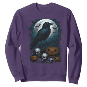 Halloween Gothic Raven Sweatshirt Full Moon Horror Art TS12 Purple Print Your Wear