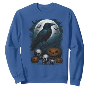 Halloween Gothic Raven Sweatshirt Full Moon Horror Art TS12 Royal Blue Print Your Wear