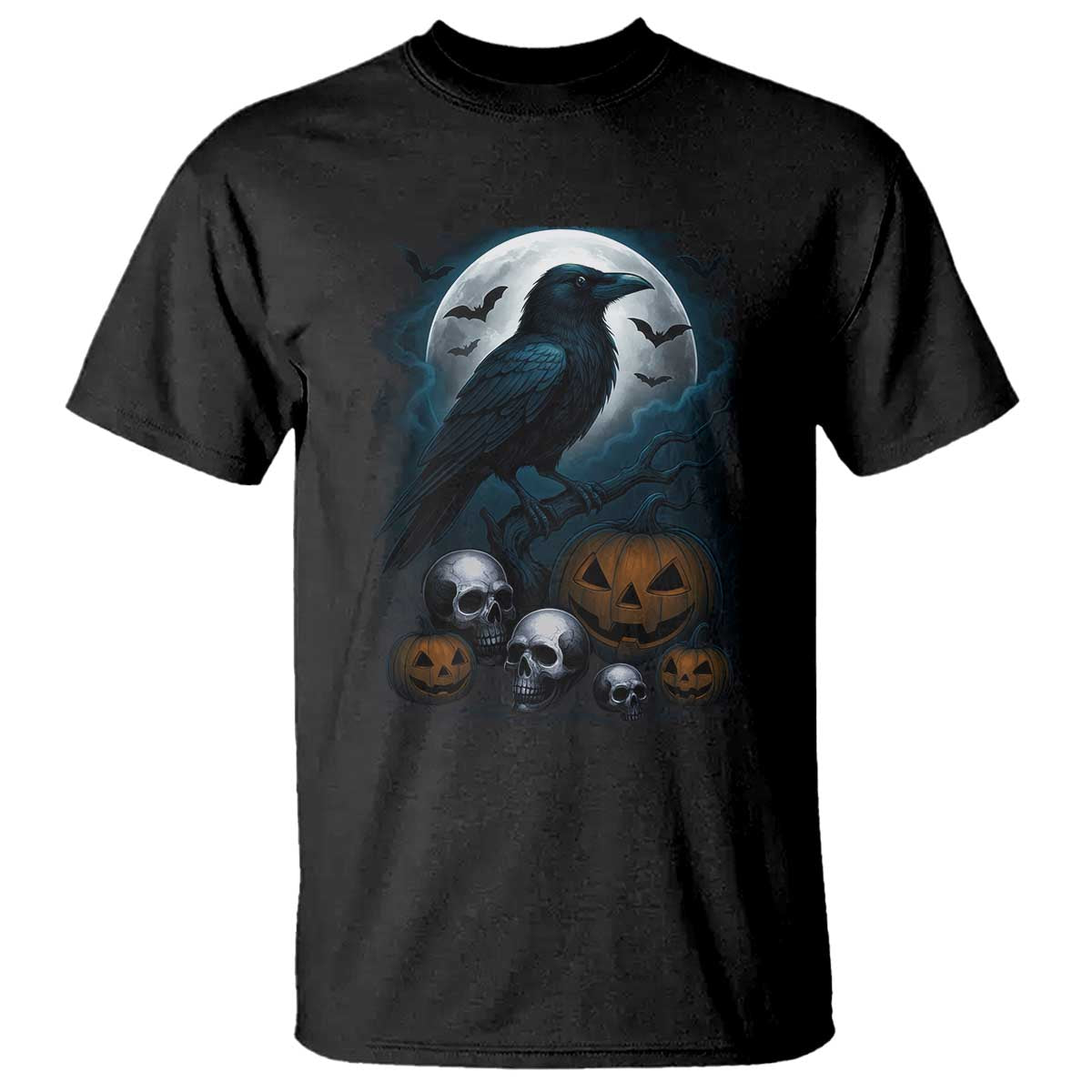 Halloween Gothic Raven T Shirt Full Moon Horror Art TS12 Black Print Your Wear