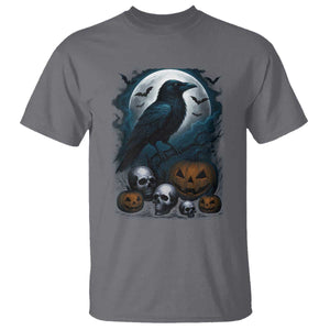 Halloween Gothic Raven T Shirt Full Moon Horror Art TS12 Charcoal Print Your Wear