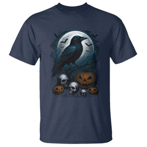 Halloween Gothic Raven T Shirt Full Moon Horror Art TS12 Navy Print Your Wear