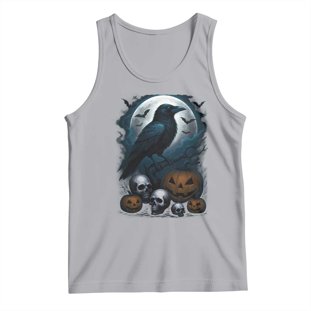 Halloween Gothic Raven Tank Top Full Moon Horror Art TS12 Athletic Heather Print Your Wear