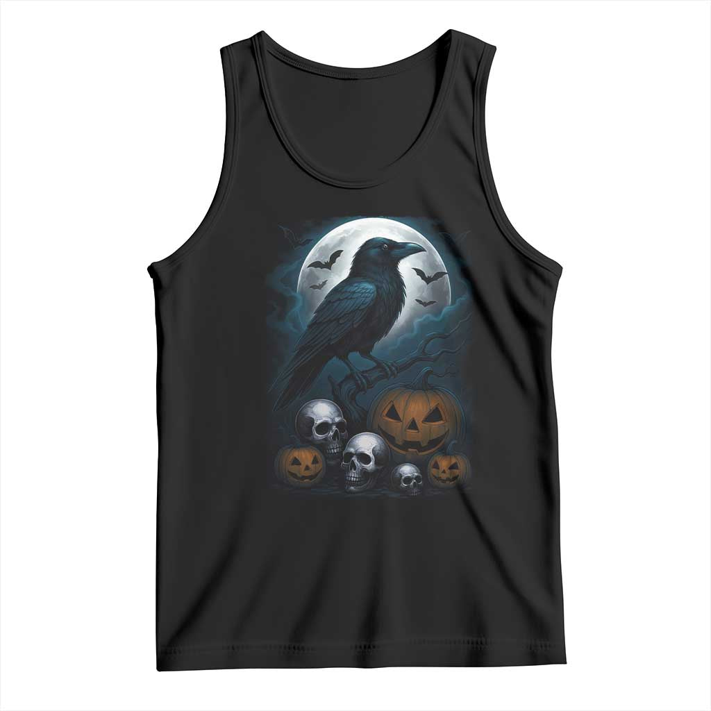 Halloween Gothic Raven Tank Top Full Moon Horror Art TS12 Black Print Your Wear
