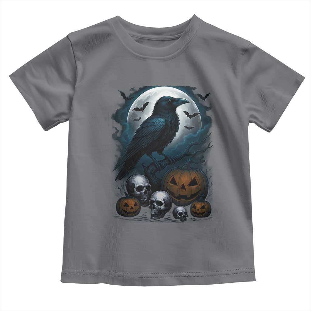 Halloween Gothic Raven Toddler T Shirt Full Moon Horror Art TS12 Charcoal Print Your Wear