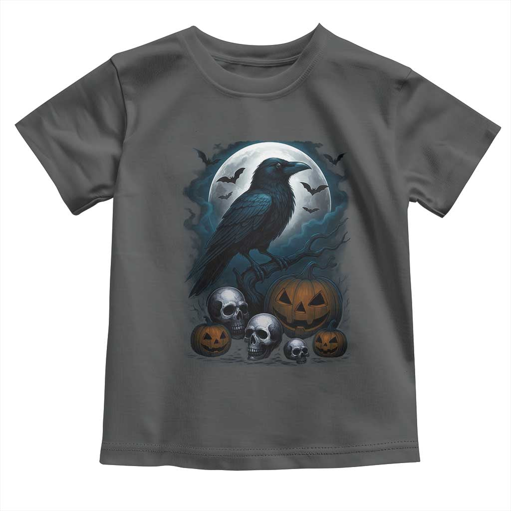Halloween Gothic Raven Toddler T Shirt Full Moon Horror Art TS12 Dark Heather Print Your Wear