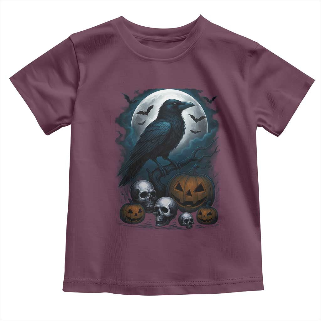 Halloween Gothic Raven Toddler T Shirt Full Moon Horror Art TS12 Maroon Print Your Wear