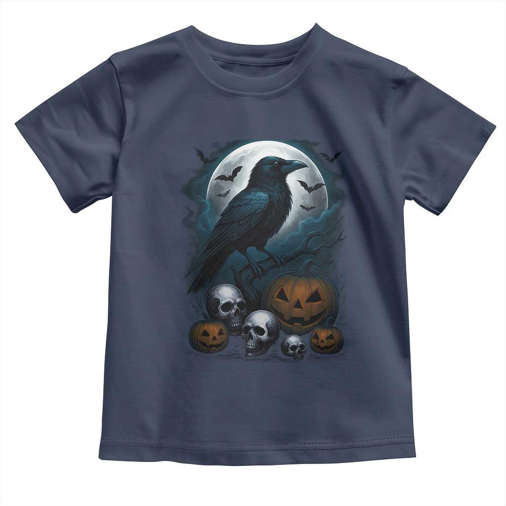 Halloween Gothic Raven Toddler T Shirt Full Moon Horror Art TS12 Navy Print Your Wear