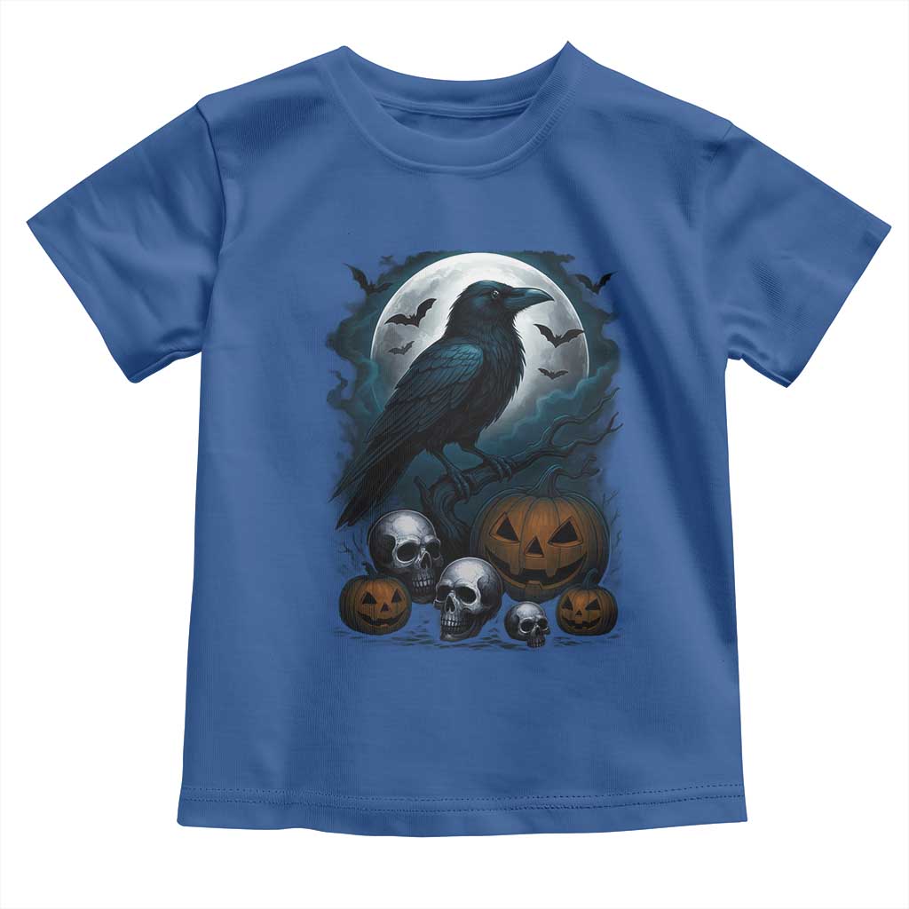 Halloween Gothic Raven Toddler T Shirt Full Moon Horror Art TS12 Royal Blue Print Your Wear