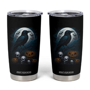 Halloween Gothic Raven Tumbler Cup Full Moon Horror Art TS12 Black Print Your Wear