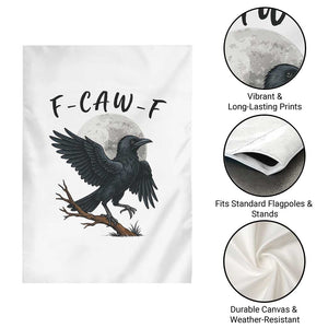 Funny Raven Bird Full Moon Art F Caw F Joke Garden Flag TS12 Print Your Wear