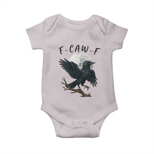 Funny Raven Bird Full Moon Art F Caw F Joke Baby Onesie TS12 Ice Gray Print Your Wear