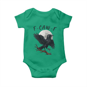 Funny Raven Bird Full Moon Art F Caw F Joke Baby Onesie TS12 Irish Green Print Your Wear